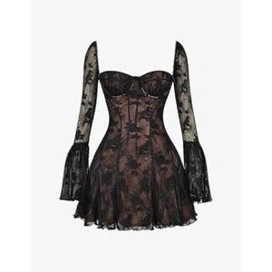 House of CB Analissa Long Sleeve Lace Minidress